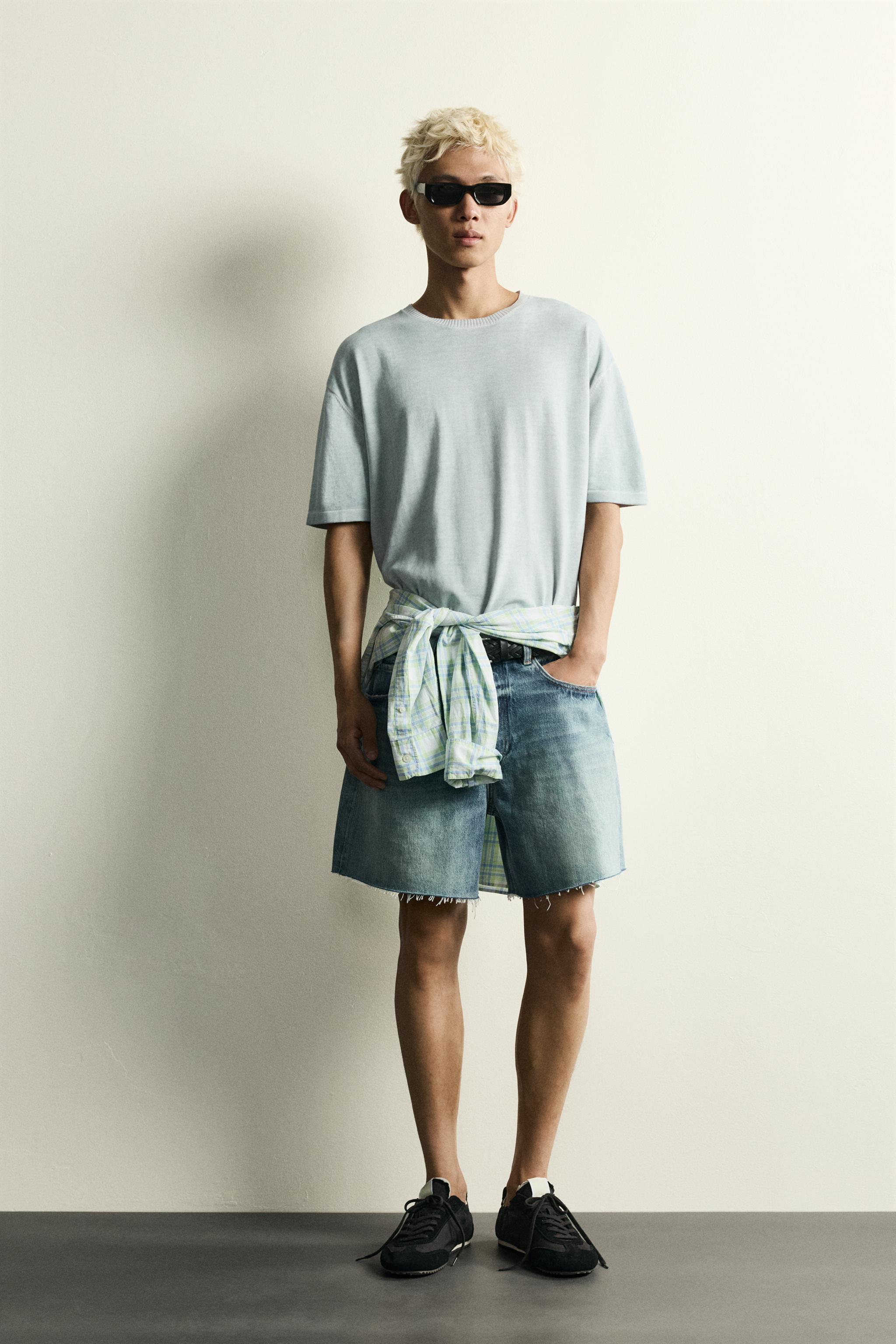 WASHED EFFECT KNIT T-SHIRT